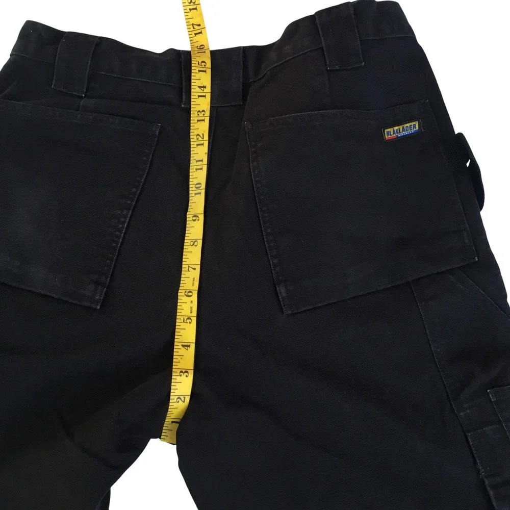 Blaklader Bantam Work Pants Mens 38x30 Black Cotton Canvas Double Knee‎ Utility